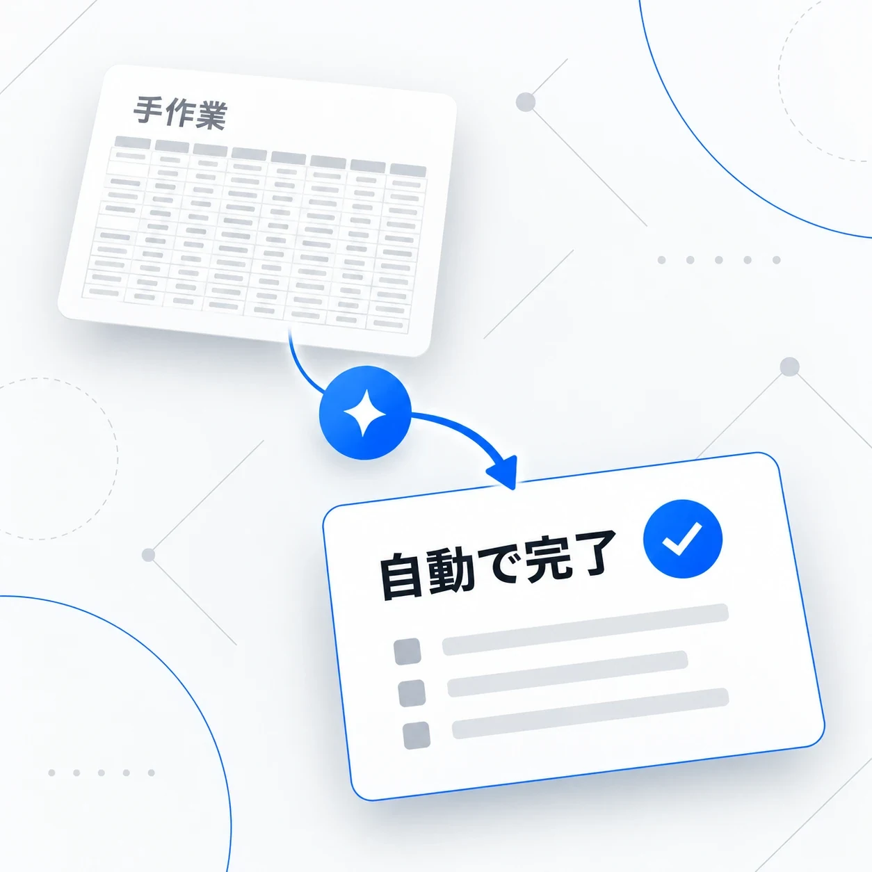 手作業の表が、AIで、自動で完了する様子